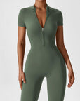 Long-Sleeve Zip-Front Seamless Sculpting Jumpsuit