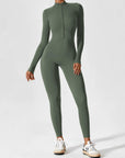Contour Zip Long-Sleeve Performance Jumpsuit
