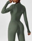 Contour Zip Long-Sleeve Performance Jumpsuit