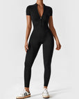 Contour Zip Long-Sleeve Performance Jumpsuit