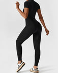 Long-Sleeve Zip-Front Seamless Sculpting Jumpsuit