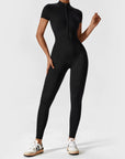 Long-Sleeve Zip-Front Seamless Sculpting Jumpsuit