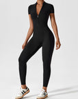 Contour Zip Long-Sleeve Performance Jumpsuit