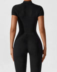 Long-Sleeve Zip-Front Seamless Sculpting Jumpsuit