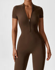 Long-Sleeve Zip-Front Seamless Sculpting Jumpsuit
