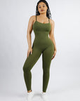 Seamless Sculpting Full-Length Jumpsuit with Adjustable Straps
