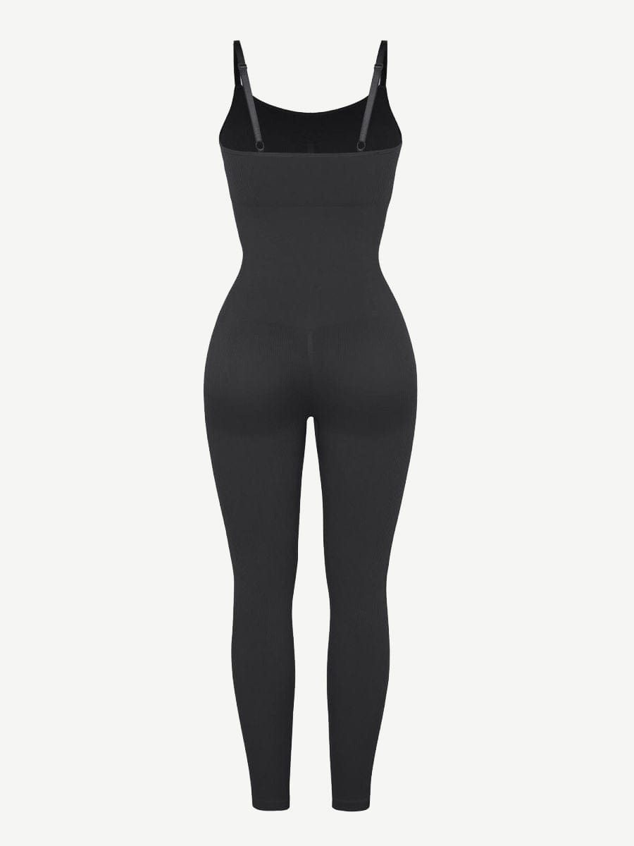 Seamless Sculpting Full-Length Jumpsuit with Adjustable Straps