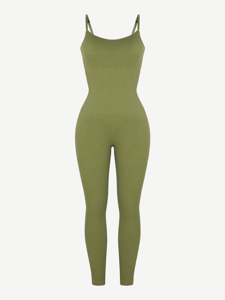 Seamless Sculpting Full-Length Jumpsuit with Adjustable Straps