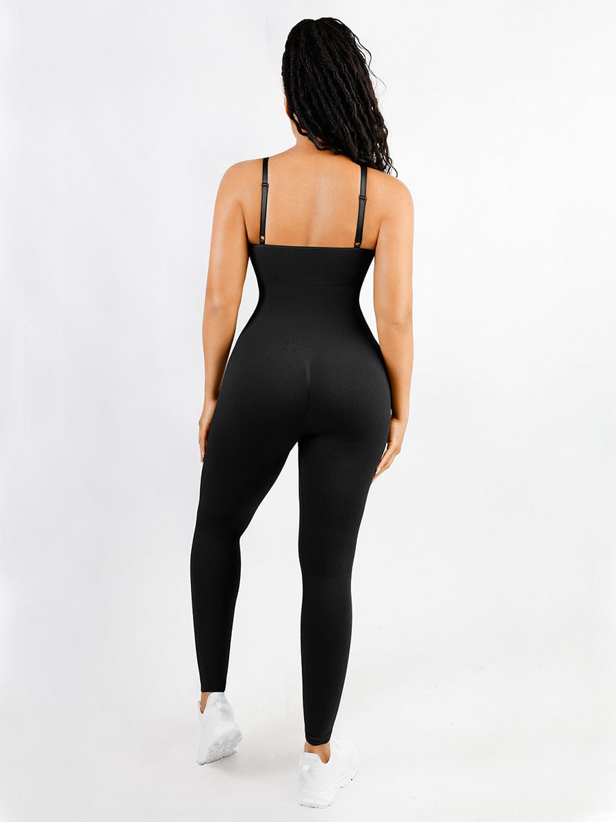 Seamless Sculpting Full-Length Jumpsuit with Adjustable Straps