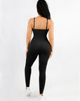 Seamless Sculpting Full-Length Jumpsuit with Adjustable Straps