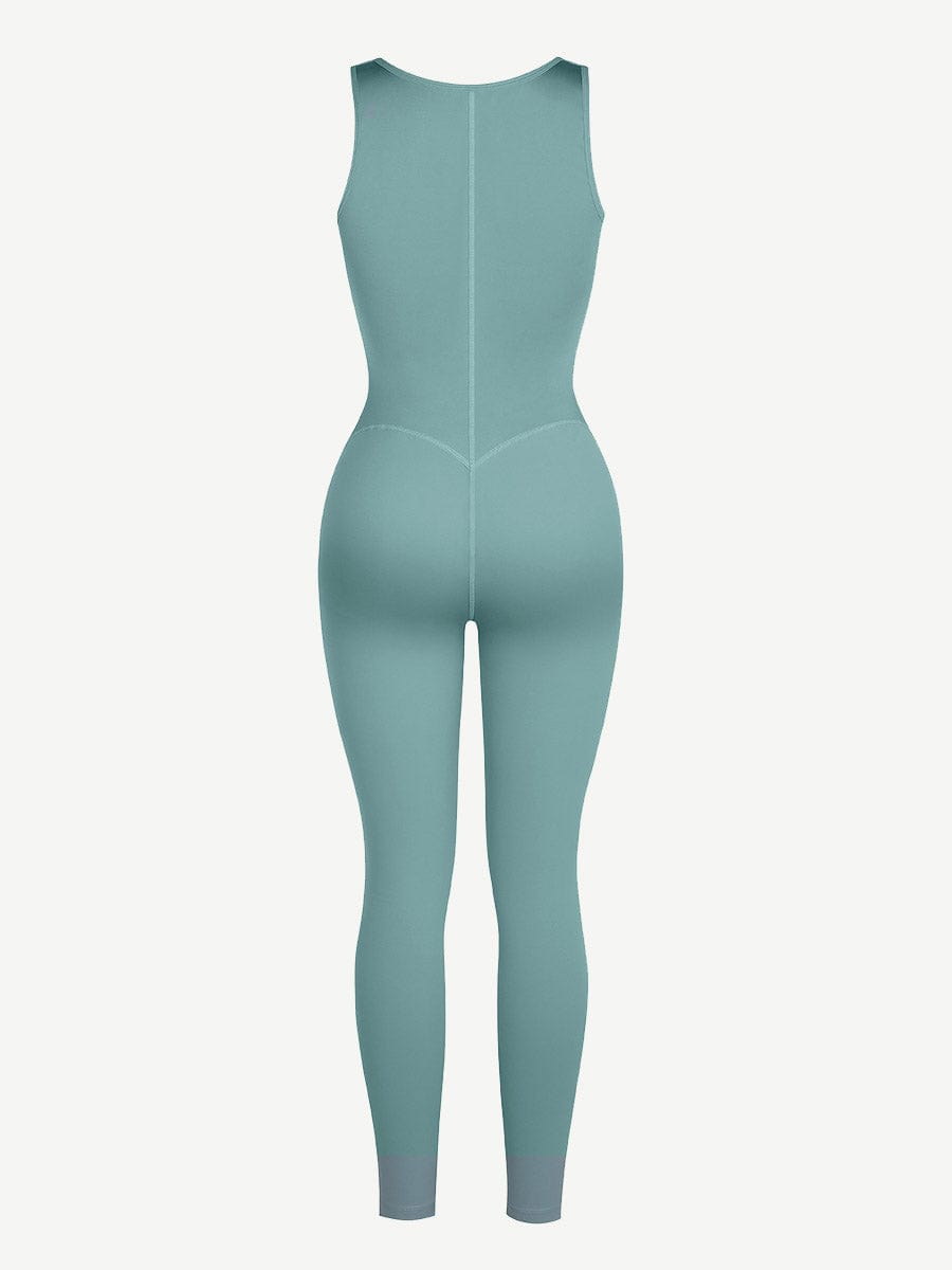 Seamless Sculpting Zip-Front Full-Length Jumpsuit