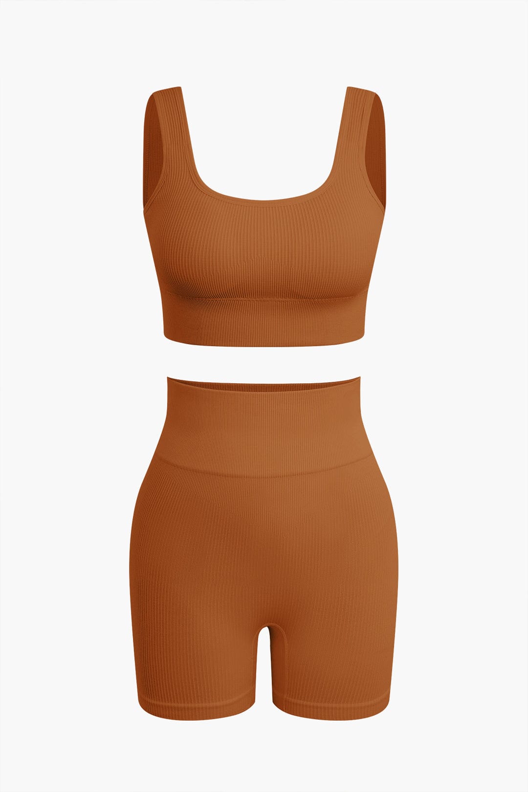 Seamless Sculpting Crop Top and High-Waist Shorts Set