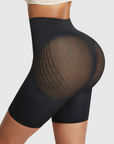 Mesh-Panel Lift Sculpting High-Waist Shapewear Shorts
