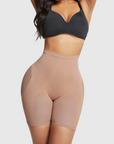 Mesh-Panel Lift Sculpting High-Waist Shapewear Shorts