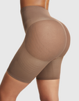 Mesh-Panel Lift Sculpting High-Waist Shapewear Shorts