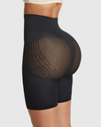 Mesh-Panel Lift Sculpting High-Waist Shapewear Shorts