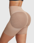 Mesh-Panel Lift Sculpting High-Waist Shapewear Shorts