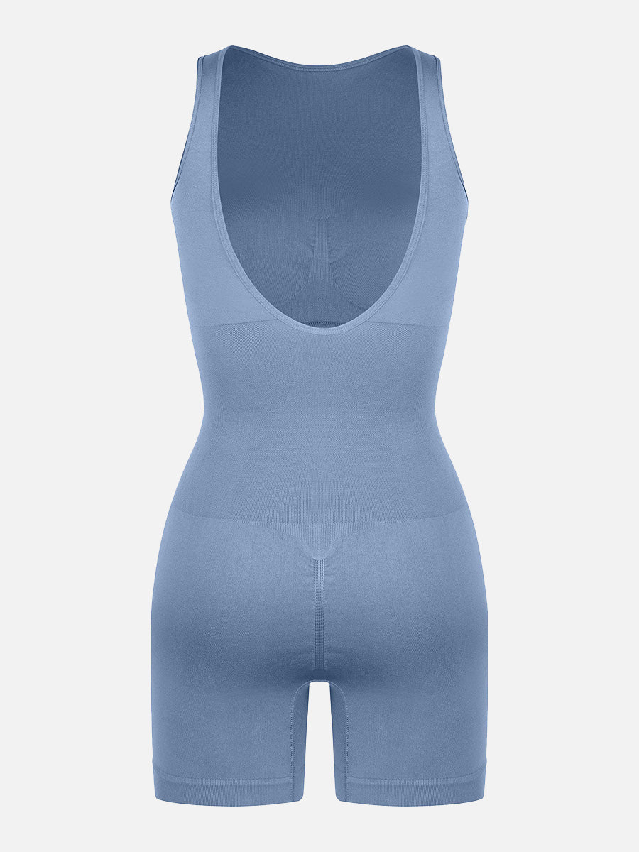 Seamless Sculpting Short Bodysuit with Open Back