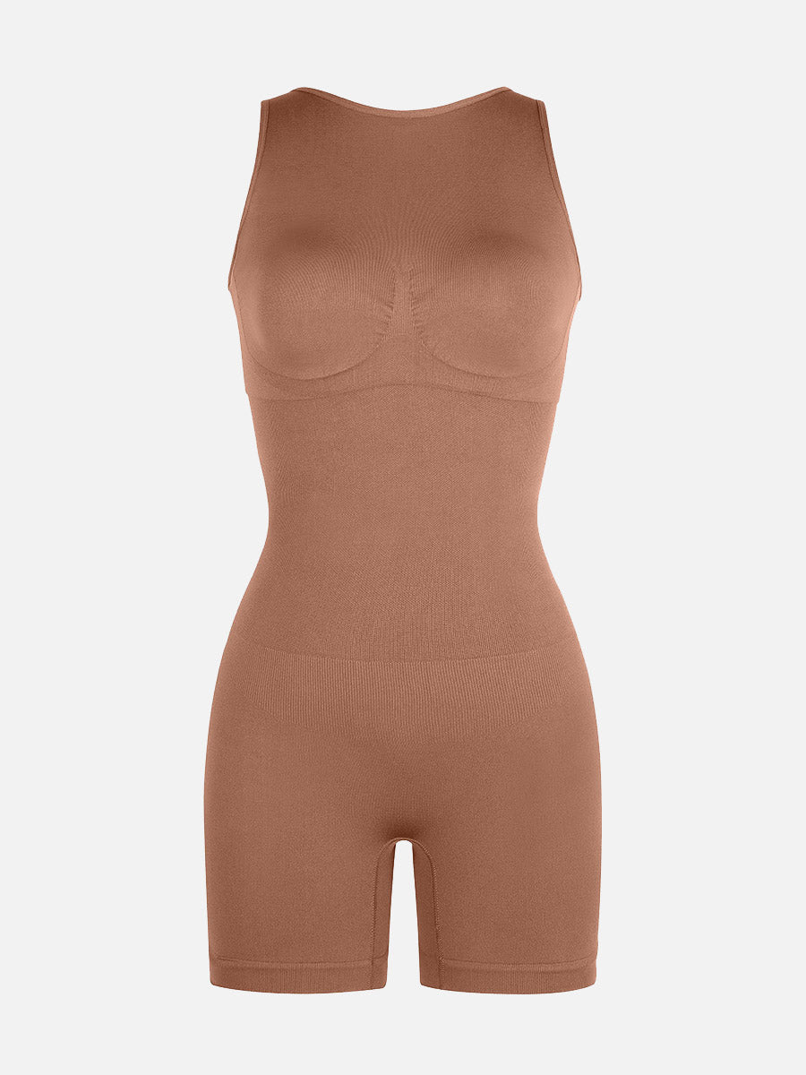 Seamless Sculpting Short Bodysuit with Open Back