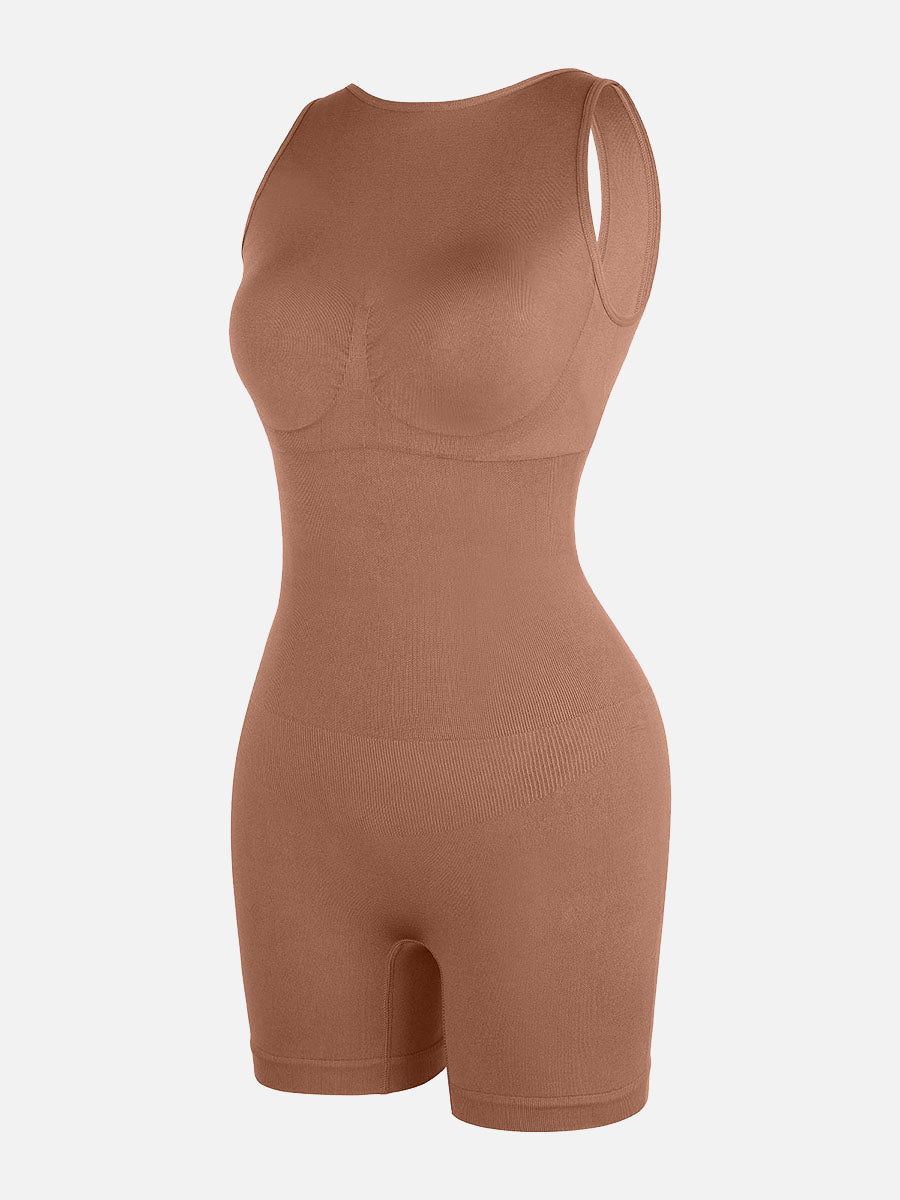 Seamless Sculpting Short Bodysuit with Open Back