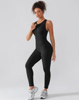 Seamless Sculpting Zip-Front Full-Length Jumpsuit