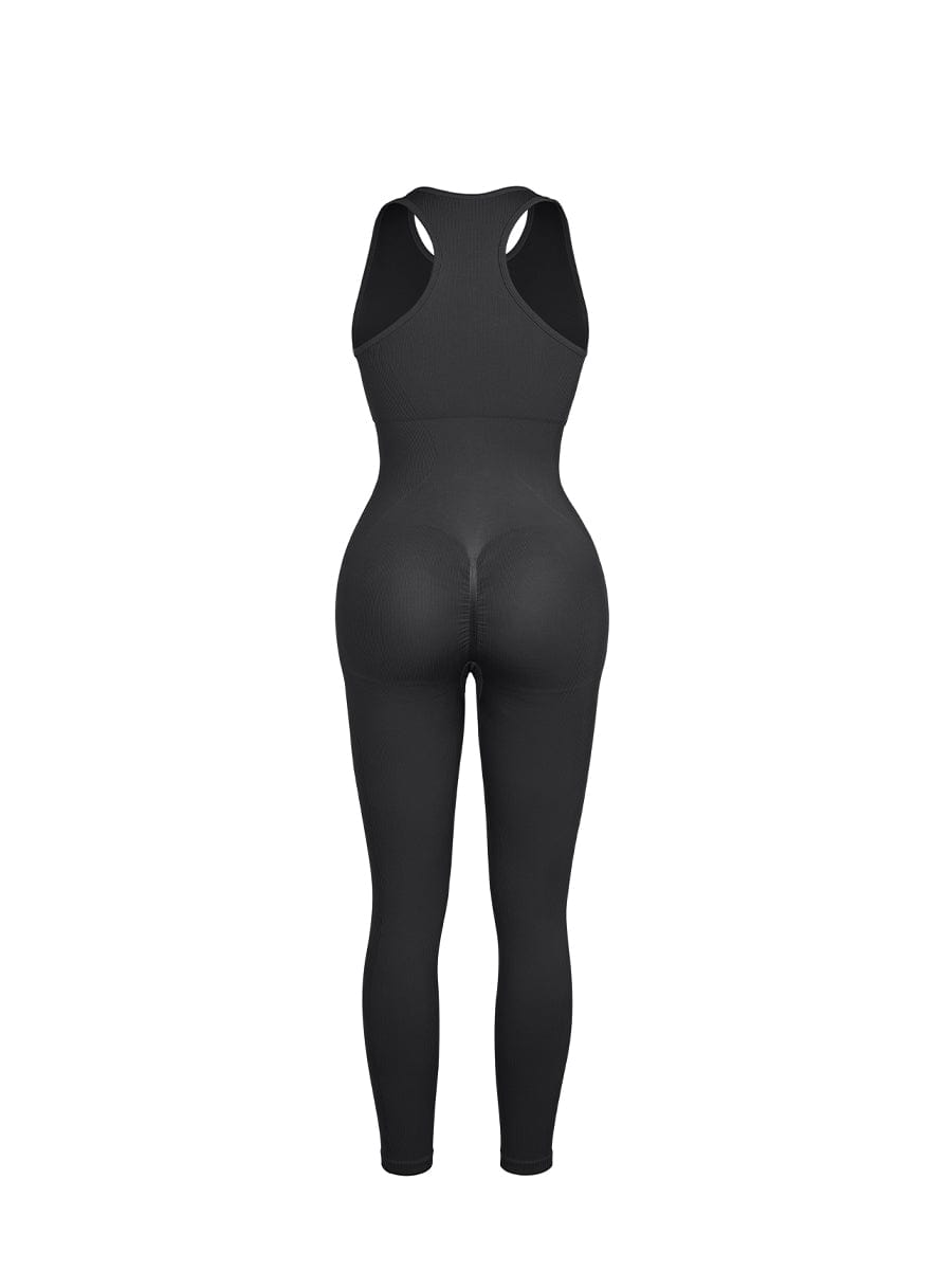 Seamless Sculpting Zip-Front Full-Length Jumpsuit