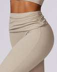 Fold-Over Waist Sculpting Flare Pants
