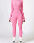 Ribbed Zip-Up Sculpting Jumpsuit