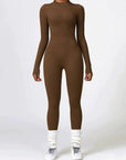 Ribbed Zip-Up Sculpting Jumpsuit