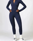 Ribbed Zip-Up Sculpting Jumpsuit