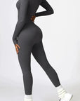 Ribbed Zip-Up Sculpting Jumpsuit