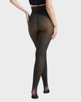 Women’s Semi-Transparent Fleece-Lined Tights – High-Waisted Sheer Warm Pantyhose