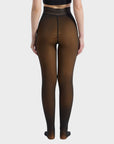Women’s Semi-Transparent Fleece-Lined Tights – High-Waisted Sheer Warm Pantyhose