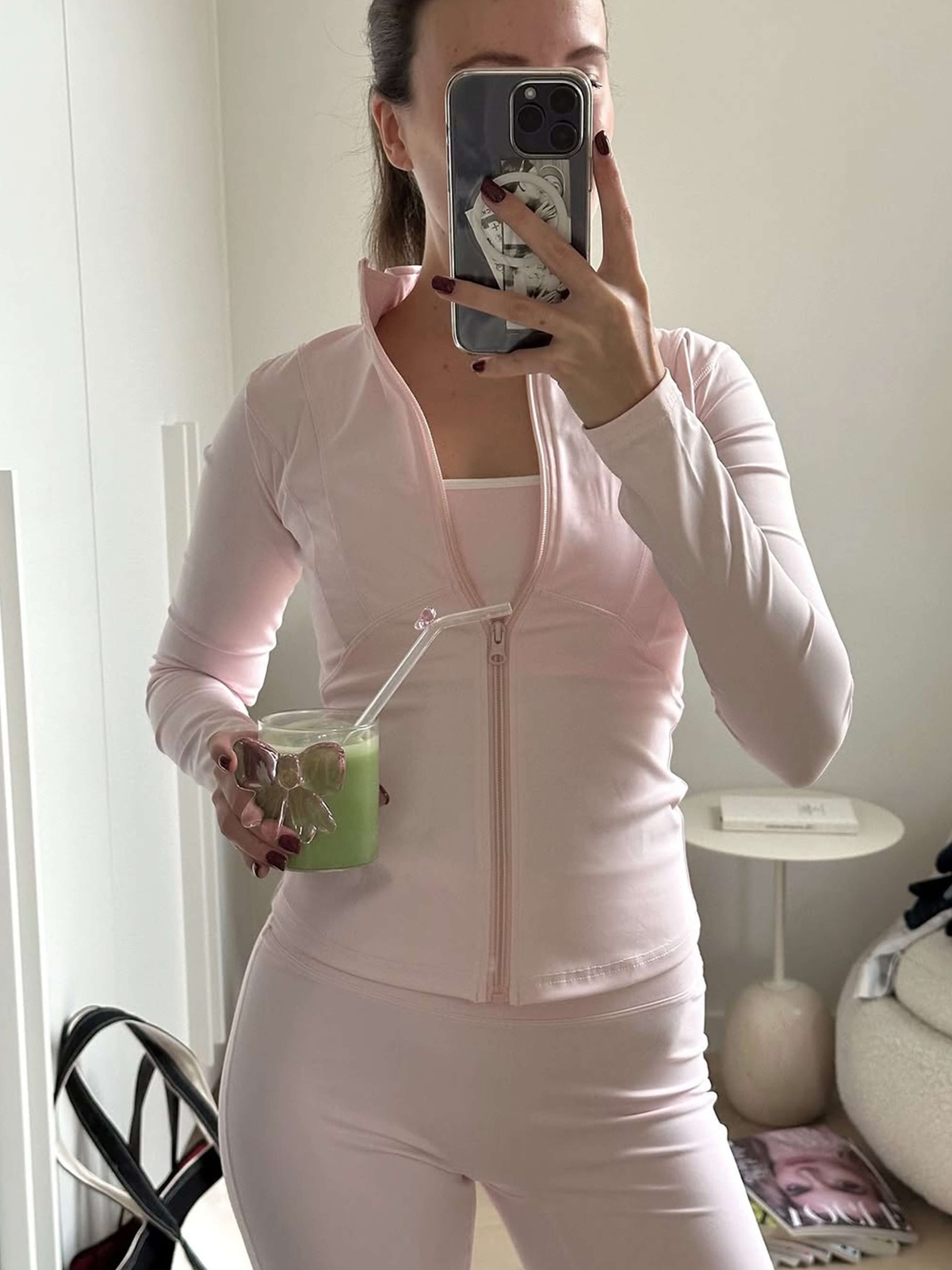 Seamless Zip-Up Sculpting Long-Sleeve Top