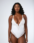 Zoe - Luxe Lace Bodysuit – Deep V & Sculpting Elegance
