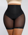 Sheer-Panel Curve-Lifting High-Waist Shapewear Shorts