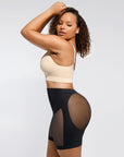 Sheer-Panel Curve-Lifting High-Waist Shapewear Shorts