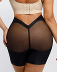 Sheer-Panel Curve-Lifting High-Waist Shapewear Shorts