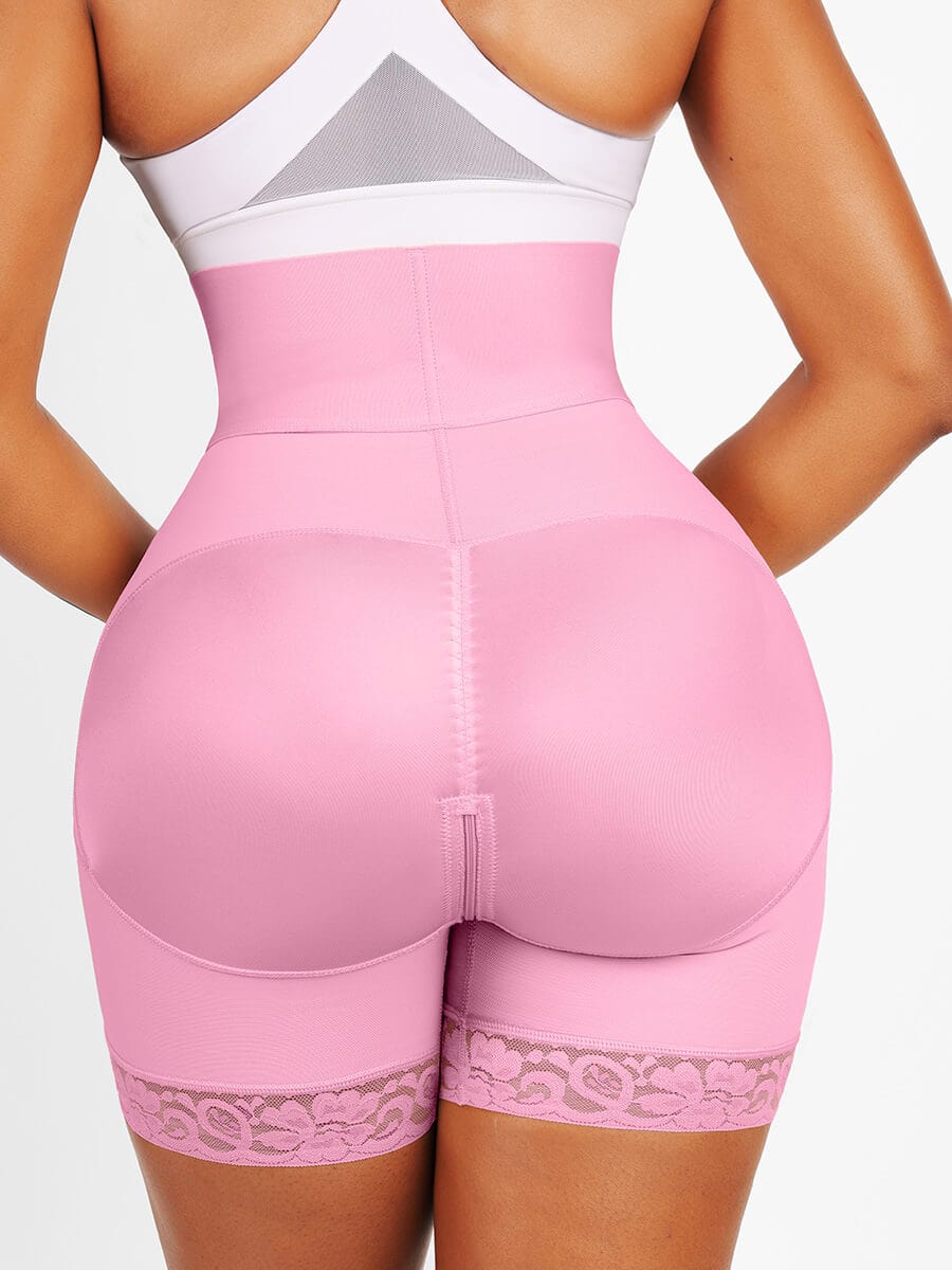 Zip-Front High-Waist Sculpting Shapewear Shorts