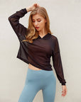 Lightweight Seamless Hooded Long-Sleeve Top