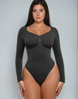 Luna - Long Sleeve Thong Bodysuit – Seamless Shapewear with Bust Support