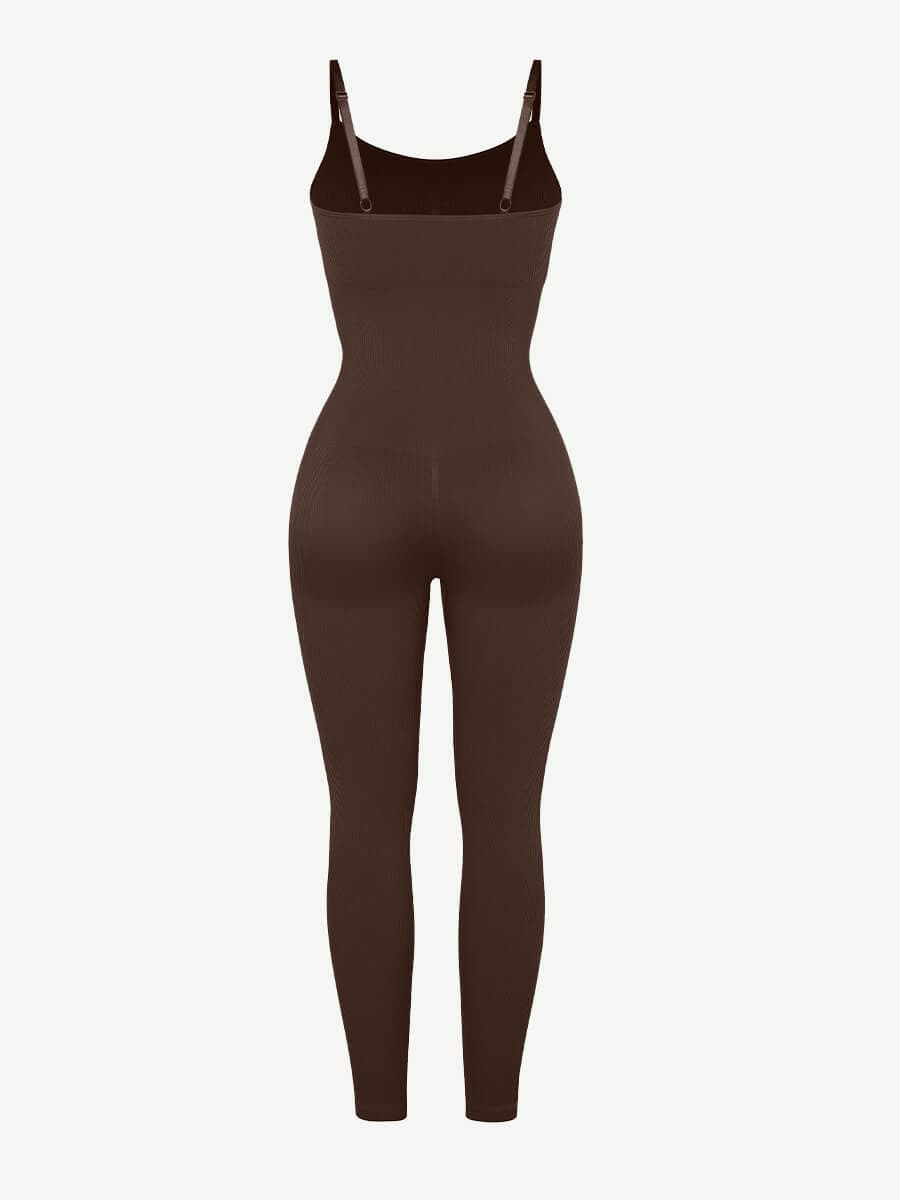 Seamless Sculpting Full-Length Jumpsuit with Adjustable Straps