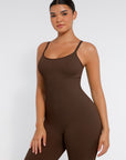 Seamless Sculpting Full-Length Jumpsuit with Adjustable Straps