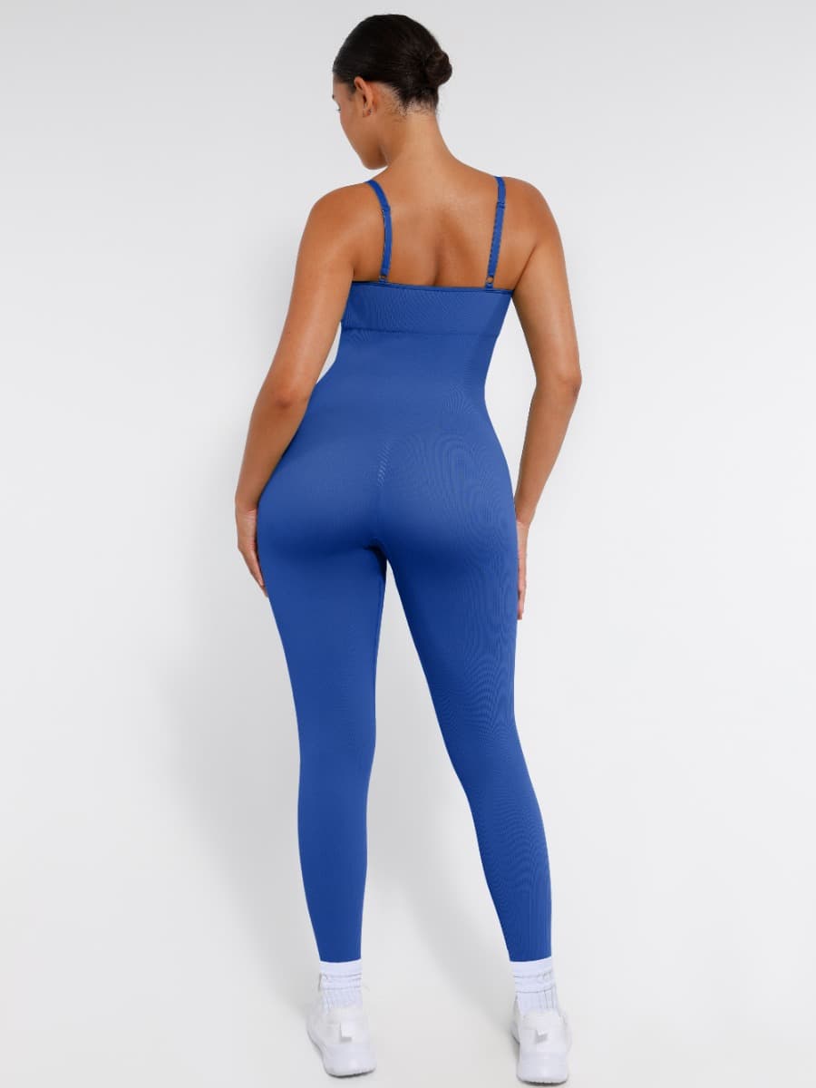 Seamless Sculpting Full-Length Jumpsuit with Adjustable Straps