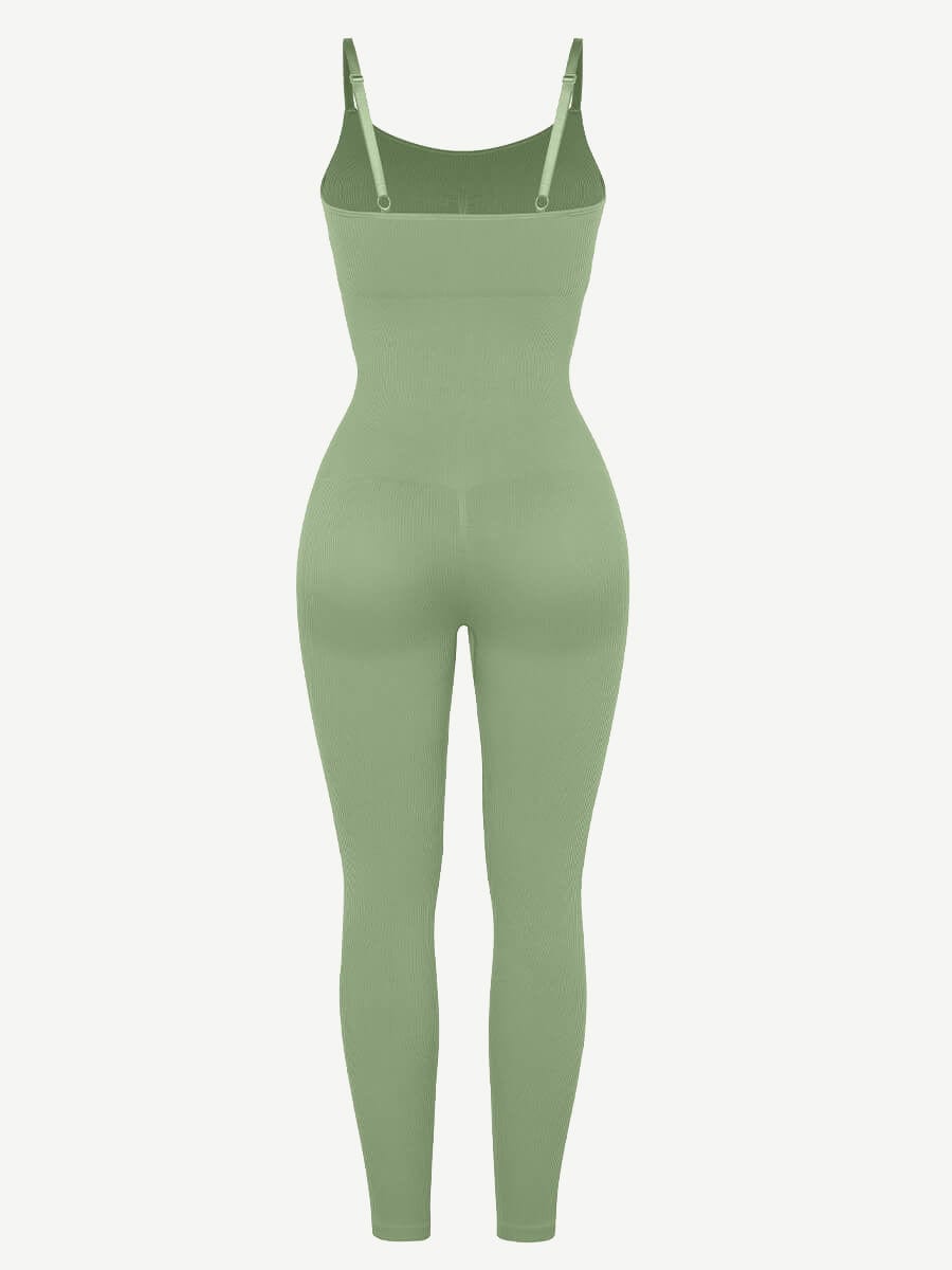 Seamless Sculpting Full-Length Jumpsuit with Adjustable Straps