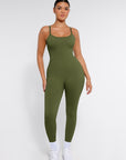 Seamless Sculpting Full-Length Jumpsuit with Adjustable Straps