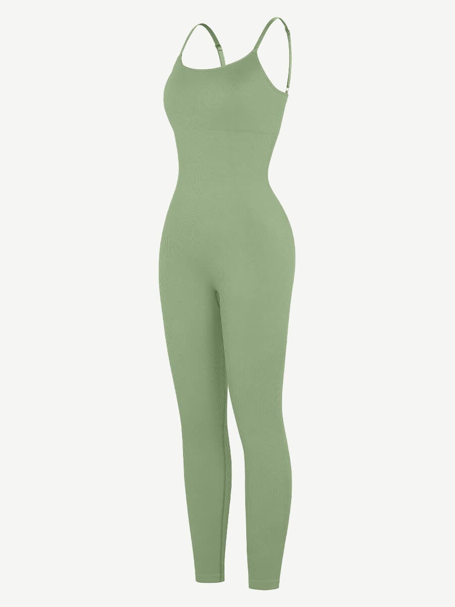 Seamless Sculpting Full-Length Jumpsuit with Adjustable Straps