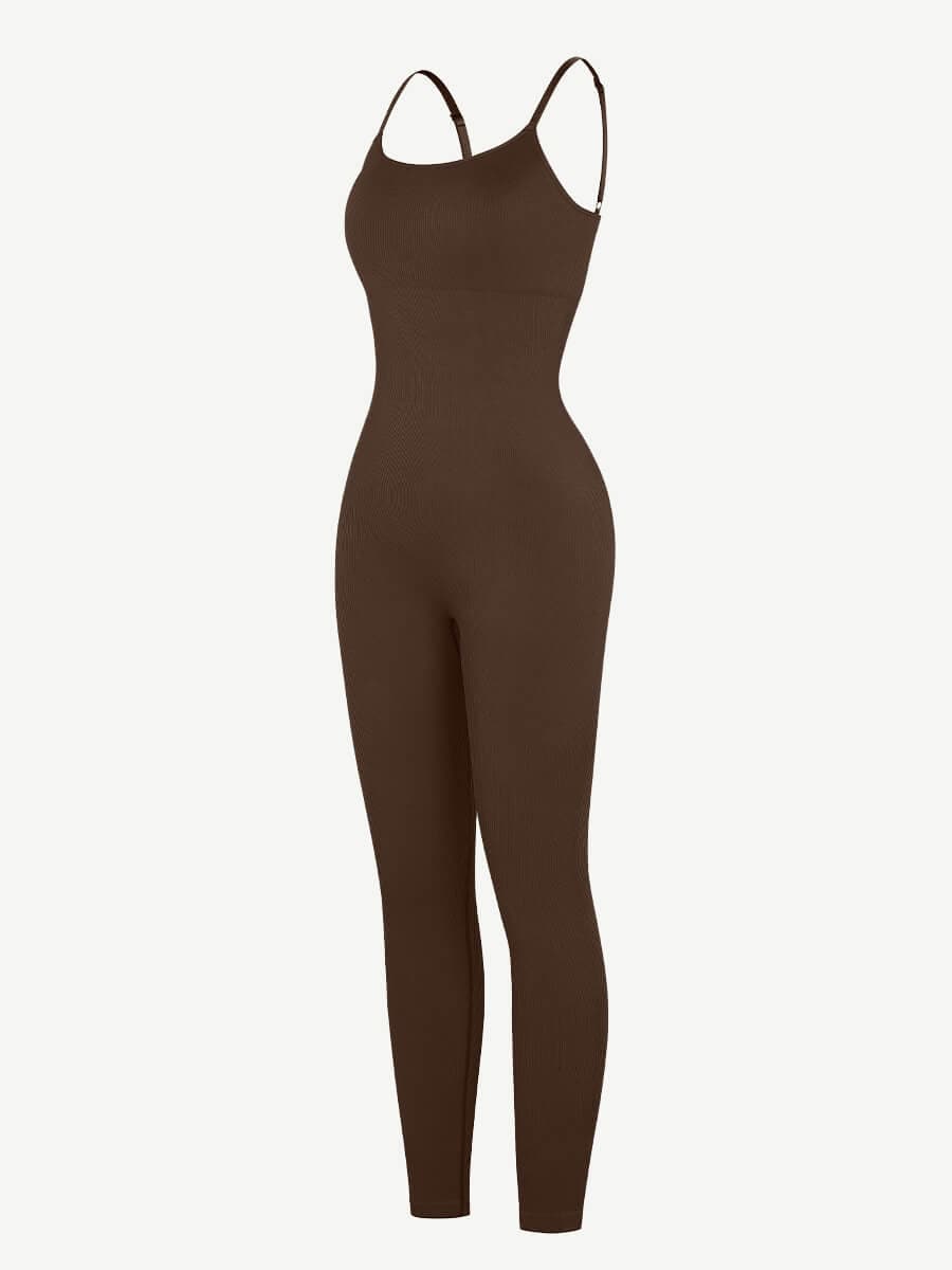 Seamless Sculpting Full-Length Jumpsuit with Adjustable Straps