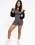 Seamless Sculpting Short Bodysuit with Open Back