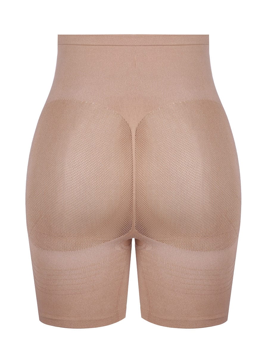 Mesh-Panel Lift Sculpting High-Waist Shapewear Shorts